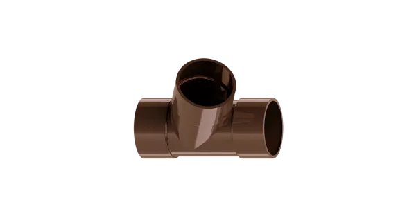 TRÓJNIK PVC 151mm 63,5Ø 67,5° SYSTEM RYNNOWY 75/63 JASNY BRĄZ RAL 8017 KROP