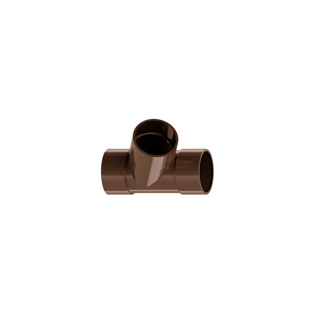 TRÓJNIK PVC 151mm 63,5Ø 67,5° SYSTEM RYNNOWY 75/63 JASNY BRĄZ RAL 8017 KROP