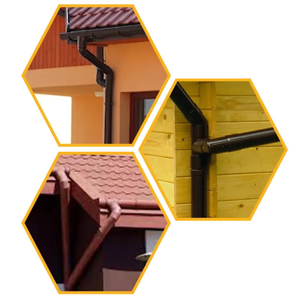 TRÓJNIK PVC 151mm 63,5Ø 67,5° SYSTEM RYNNOWY 75/63 JASNY BRĄZ RAL 8017 KROP