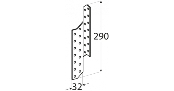 LK7 ŁĄCZNIK KROKWIOWY CIESIELSKI 290x32x2 LEWY ŁĄCZNIKI 10szt OCYNK DOMAX