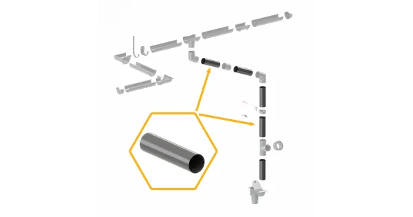 RURA SPUSTOWA PVC SYSTEM RYNNOWY 130/90 1,95m GRAFIT/ANTRACYT RAL 7016 KROP