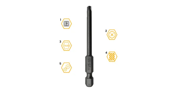 BIT KOŃCÓWKA DO WKRĘTARKI TX25 70mm TORX FASTEX 1szt