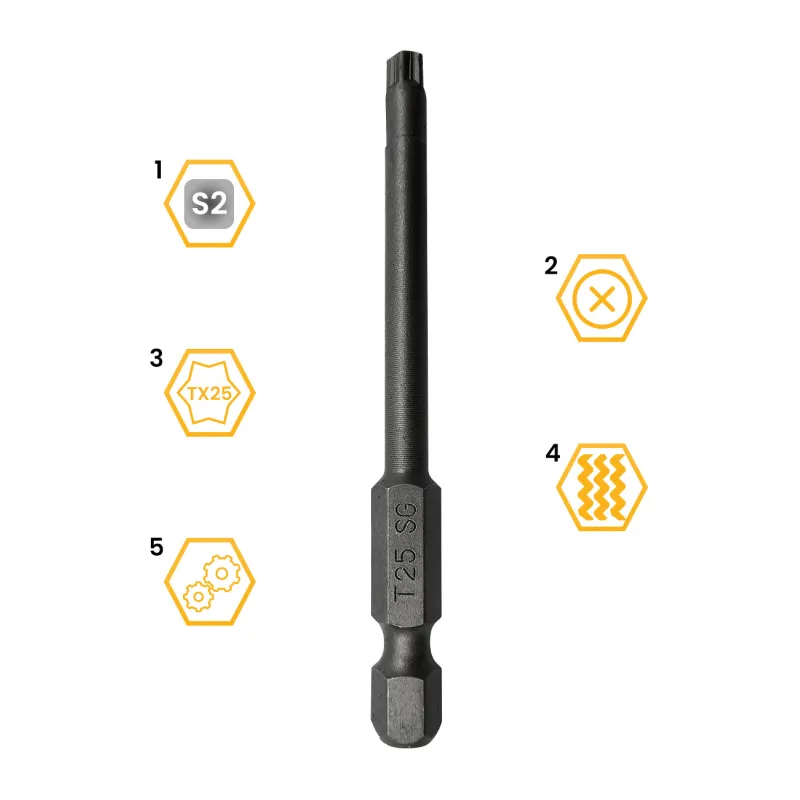 BIT KOŃCÓWKA DO WKRĘTARKI TX25 70mm TORX FASTEX 1szt