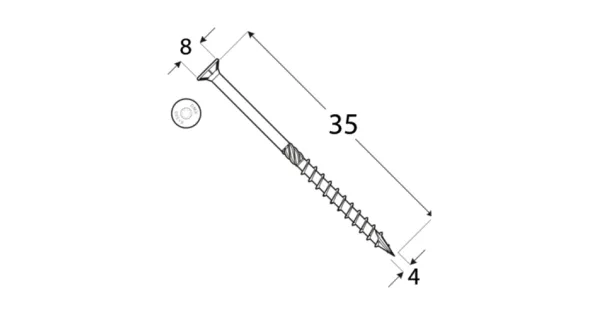 WKRĘTY CIESIELSKIE DO DREWNA STOŻKOWE 4x35 TORX TX20 5KG DOMAX