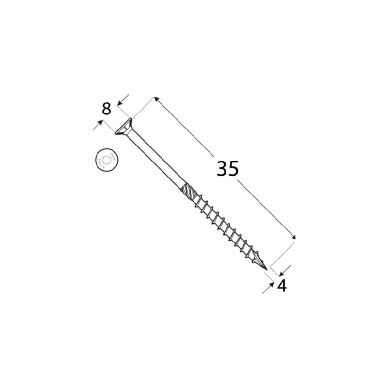 WKRĘTY CIESIELSKIE DO DREWNA STOŻKOWE 4x35 TORX TX20 5KG DOMAX