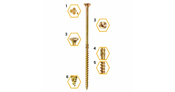 WKRĘTY CIESIELSKIE DO DREWNA STOŻKOWE 4x35 TORX TX20 5KG DOMAX