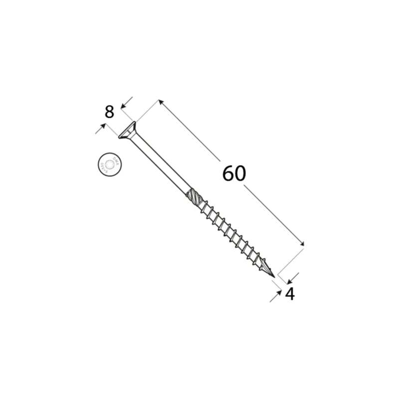 WKRĘTY CIESIELSKIE DO DREWNA STOŻKOWE 4x60 TORX TX20 5KG DOMAX