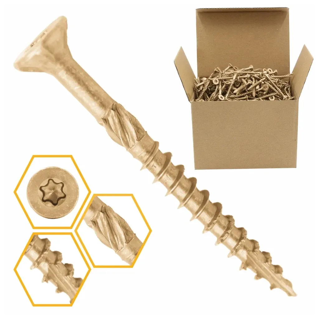 WKRĘTY CIESIELSKIE DO DREWNA 6x45 STOŻKOWE TORX 100szt WT-60045 AZMET