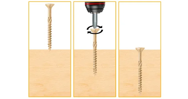 WKRĘTY CIESIELSKIE DO DREWNA 6x70 STOŻKOWE TORX 100szt WT-60070 AZMET