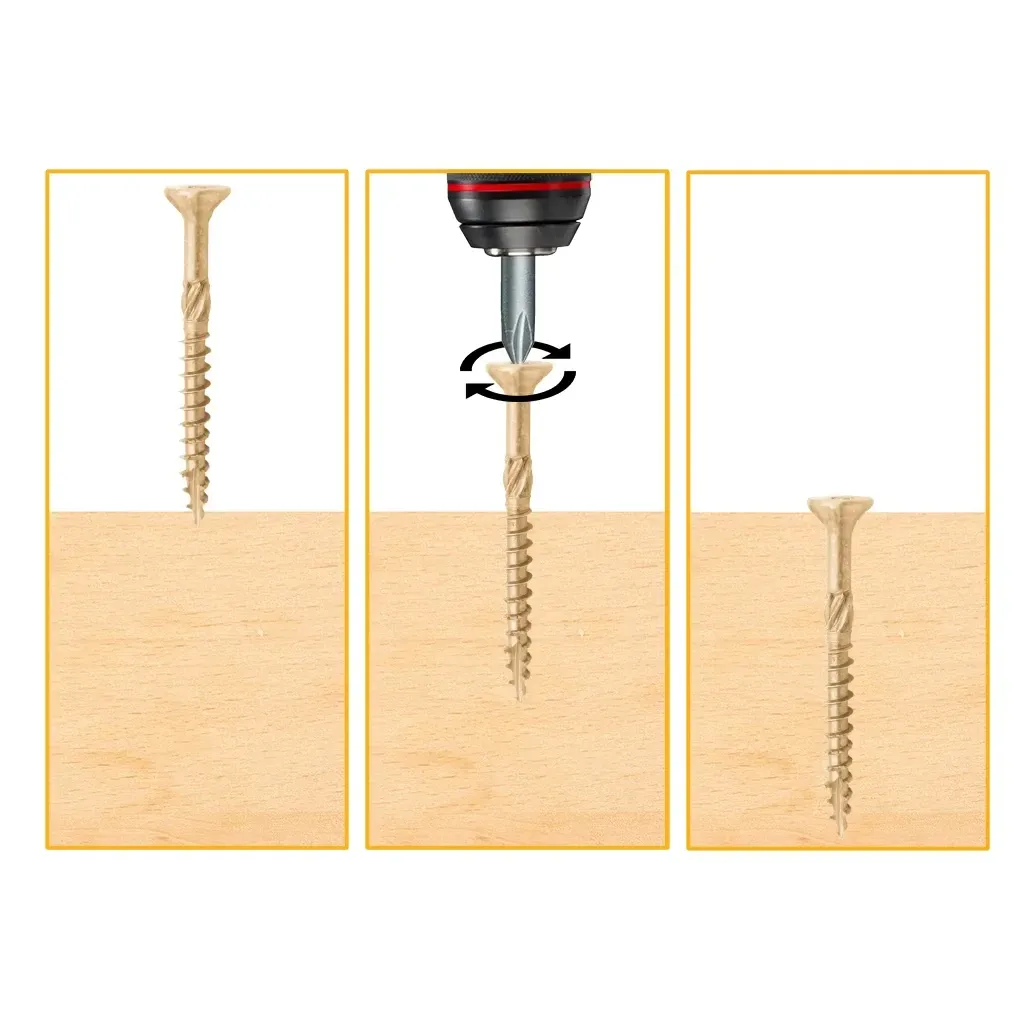 WKRĘTY CIESIELSKIE DO DREWNA 6x100 STOŻKOWE TORX 100szt WT-60100 AZMET