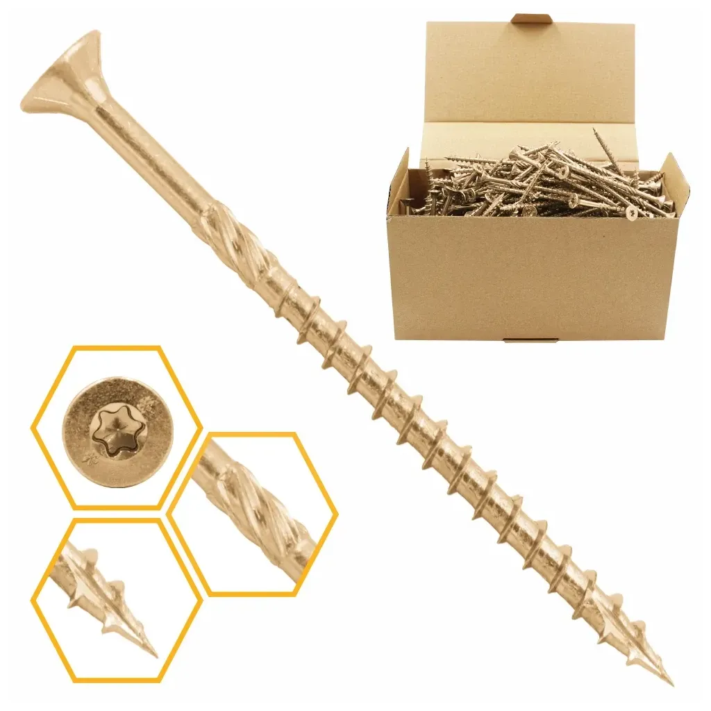 WKRĘTY CIESIELSKIE DO DREWNA 5x90 STOŻKOWE TORX 200szt WCS-05090 AZMET