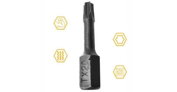 BIT KOŃCÓWKA UDAROWA TX 20 30mm GWIAZDKOWY TORX TORSION IMPACT COBIT 1szt