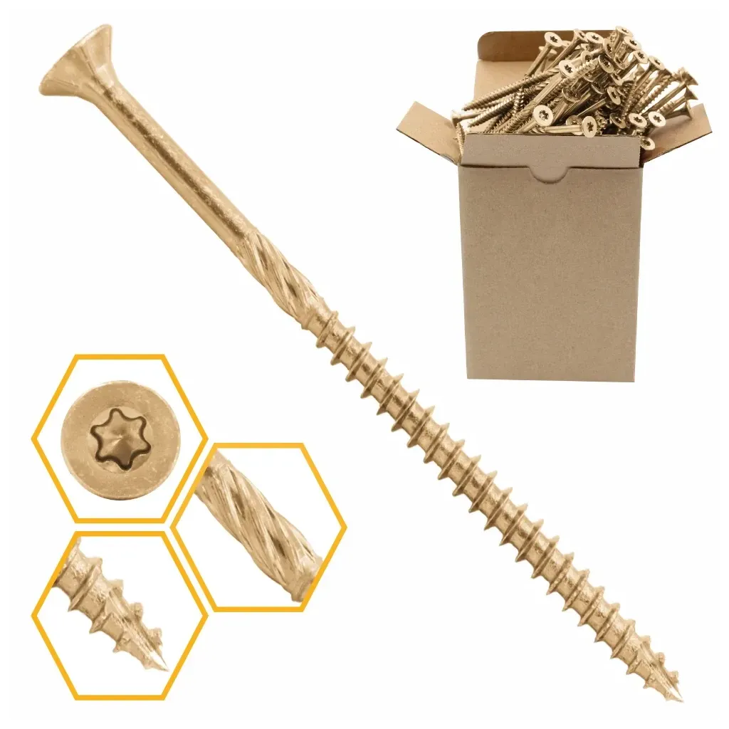 WKRĘTY CIESIELSKIE DO DREWNA 4x60 STOŻKOWE TORX 200szt WT-40060 AZMET