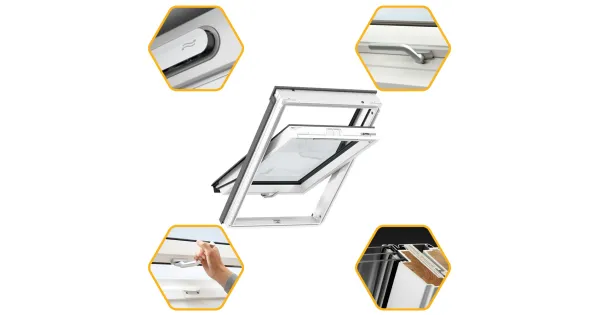 Okno dachowe 78x140 3 szybowe drewniano-poliuretowe Velux GLU MK08 0061B DOLNY