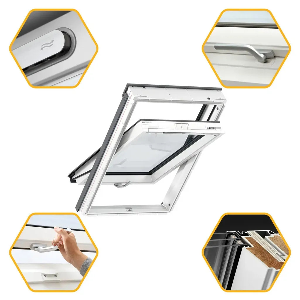 Okno dachowe 78x140 3 szybowe drewniano-poliuretowe Velux GLU MK08 0061B DOLNY