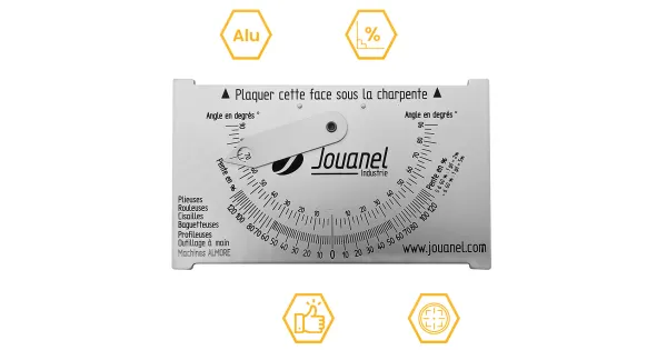 MIERNIK KĄTA NACHYLENIA ALUMINIOWY 90x150mm KĄTOMIERZ JOUANEL DECLIM