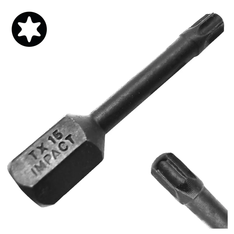 BIT KOŃCÓWKA UDAROWA TX 15 30mm GWIAZDKOWY TORX TORSION IMPACT COBIT 1szt