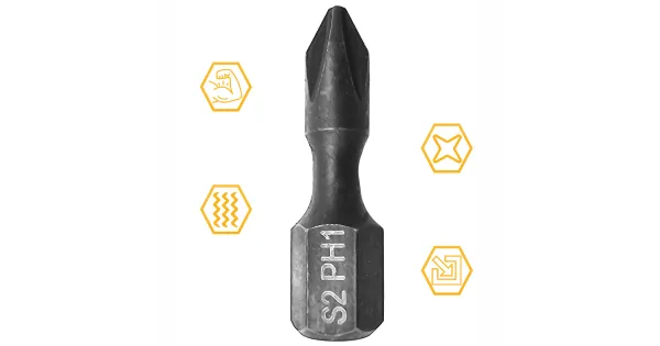 BIT KOŃCÓWKA UDAROWA PH 1 25mm KRZYŻOWY PHILLIPS TORSION IMPACT COBIT 1szt