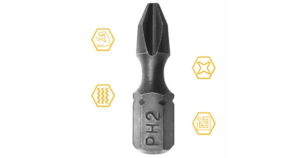 BIT KOŃCÓWKA UDAROWA PH 2 25mm KRZYŻOWY PHILLIPS TORSION IMPACT COBIT 1szt