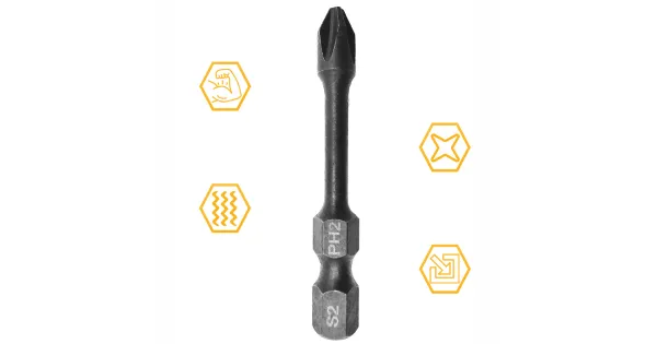 BIT KOŃCÓWKA UDAROWA PH 2 50mm KRZYŻOWY PHILLIPS TORSION IMPACT COBIT 1szt