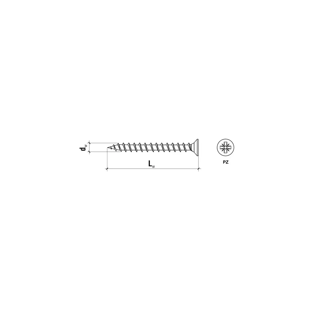 WKRĘTY HARTOWANE DO DREWNA 4x25 STOŻKOWE PZ2 OCYNK KLIMAS BLISTER 35 szt BWK-40025