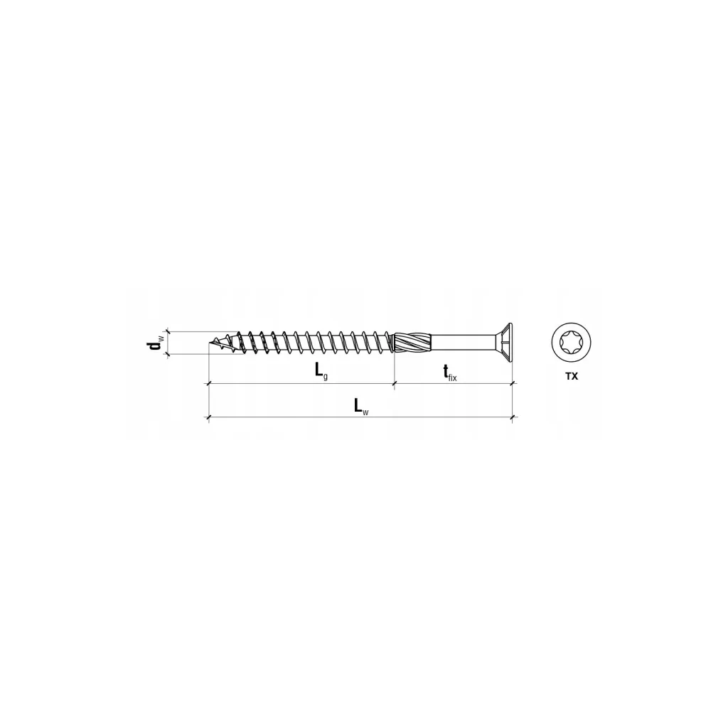 WKRĘTY CIESIELSKIE DO DREWNA 6x80 STOŻKOWE TORX BLISTER 6szt KLIMAS BWHT-60080