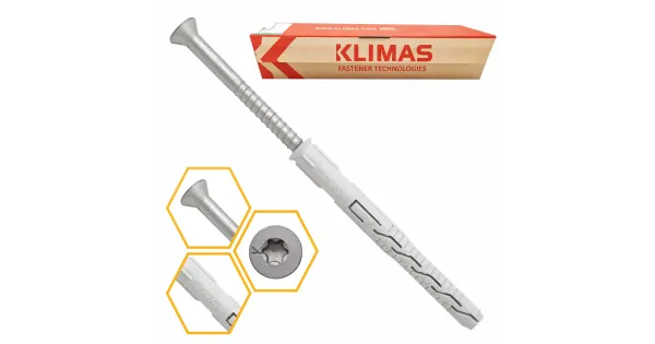 KOŁKI ROZPOROWE RAMOWE 10x120 STOŻKOWE TORX BLISTER 3szt KLIMAS BKPS-10115