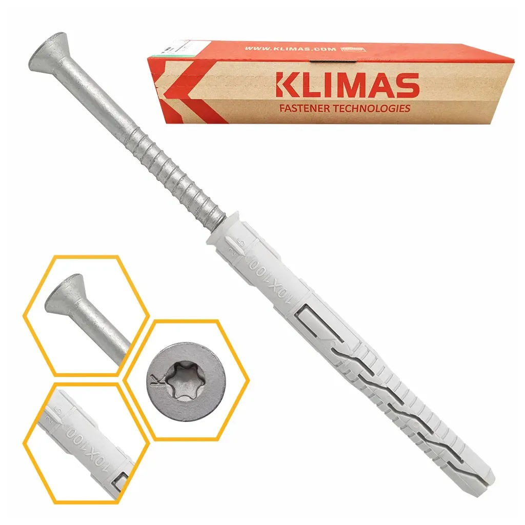 KOŁKI ROZPOROWE RAMOWE 10x120 STOŻKOWE TORX BLISTER 3szt KLIMAS BKPS-10115