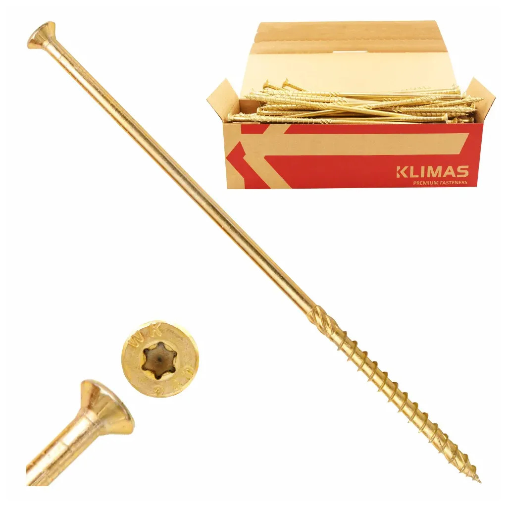 WKRĘTY CIESIELSKIE DO DREWNA 10x240 STOŻKOWE TORX 25 szt KLIMAS WKCS-10240