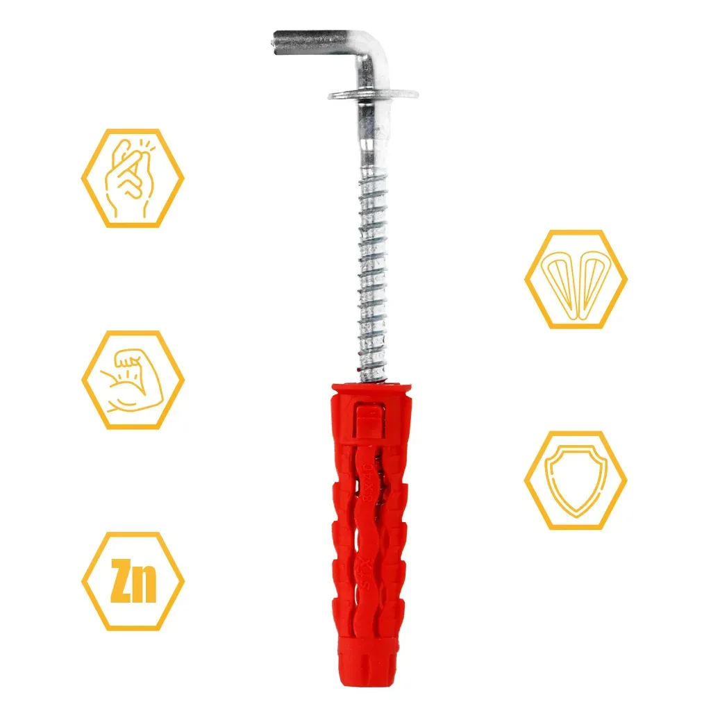 KOŁKI UNIWERSALNE Z HAKIEM PROSTYM 6x48 BLISTER 6szt KLIMAS                 BSFXL-06030048