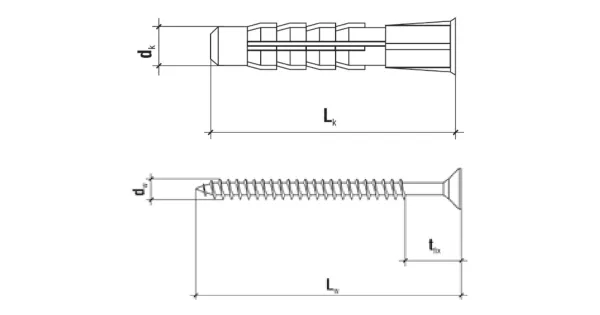 KOŁKI UNIWERSALNE 6x80 STOŻKOWE PZ2 OCYNK KLIMAS BLISTER 8szt BKW-08060