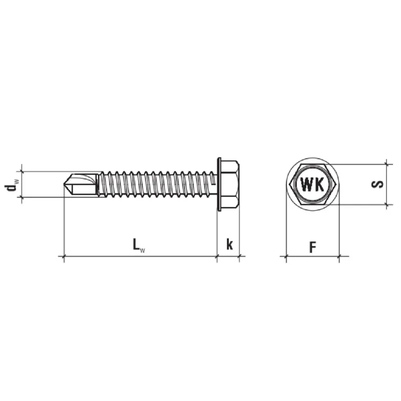 WKRĘTY SAMOWIERCĄCE DO BLACH 5,5x50 Z ŁBEM SZESCIOKĄTNYM BLISTER KLIMAS 10szt BWS-55050